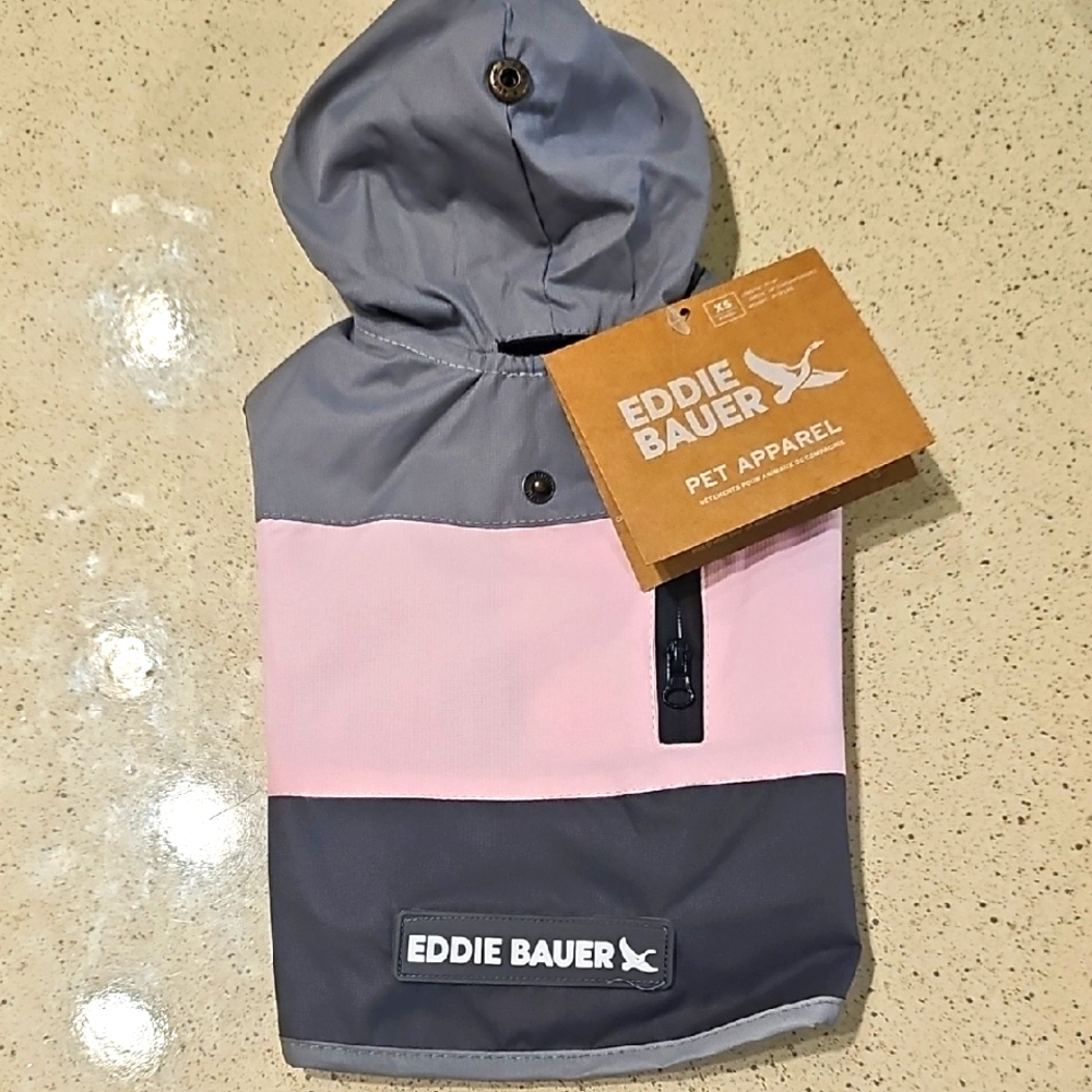 Eddie Bauer Pink and Gray Pet Rain Coat